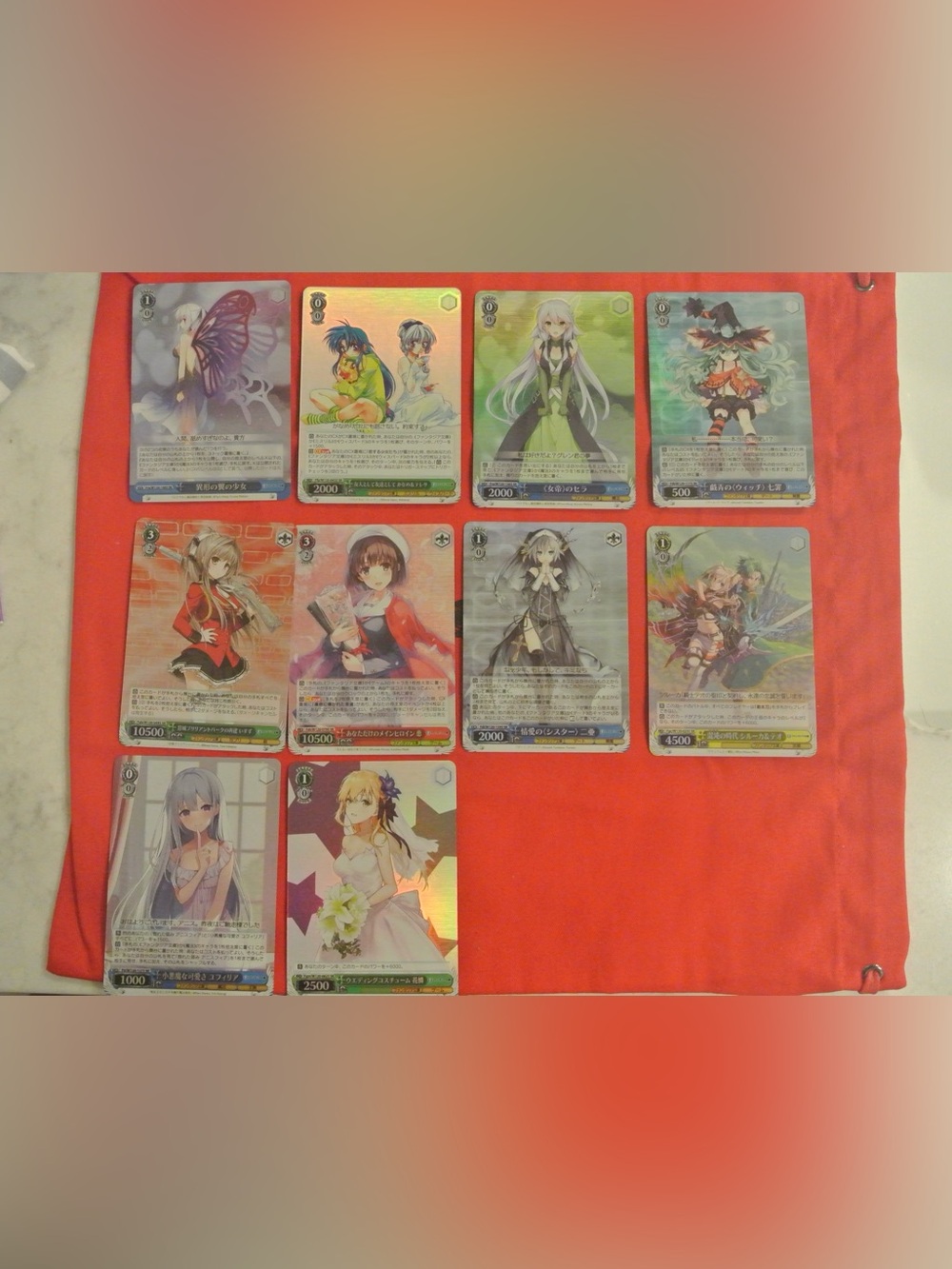Anime Trading Card Lot - Red Artwork Collectible Cards